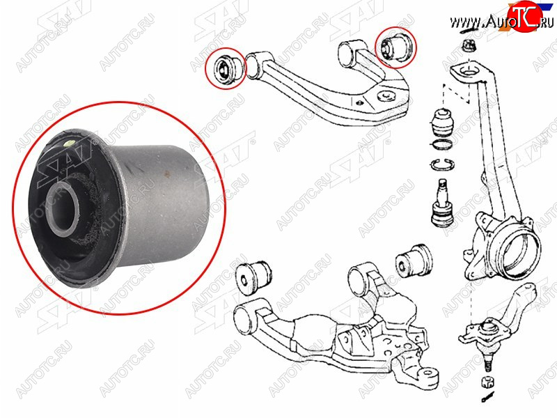 469 р. Сайлентблок Toyota Land Cruiser Prado (J120,J150) 02-20  Lexus GX 02-19  Toyota 4Runner 02-09  FJ SAT ST-48632-0K040  с доставкой в г. Майкоп