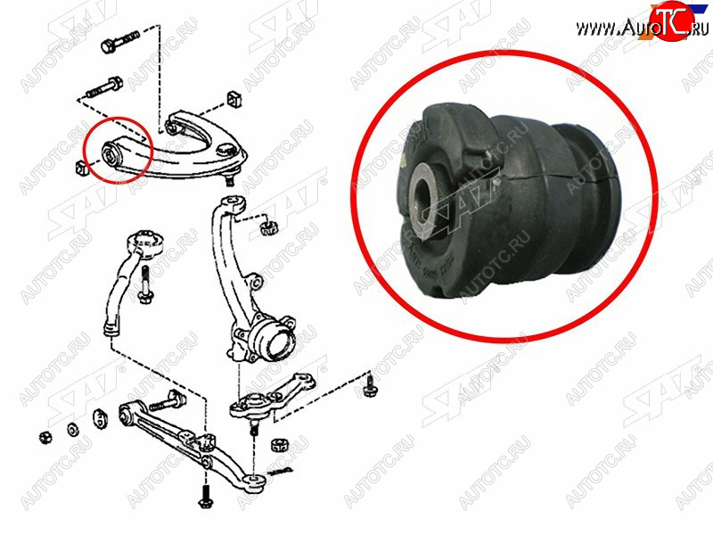 329 р. Сайлентблок Toyota Crown 95-07  Mark II (X90,X100,X110) 92-04  Lexus IS 98-05  Toyota Altezza 98- SAT ST-48632-30100  с доставкой в г. Майкоп