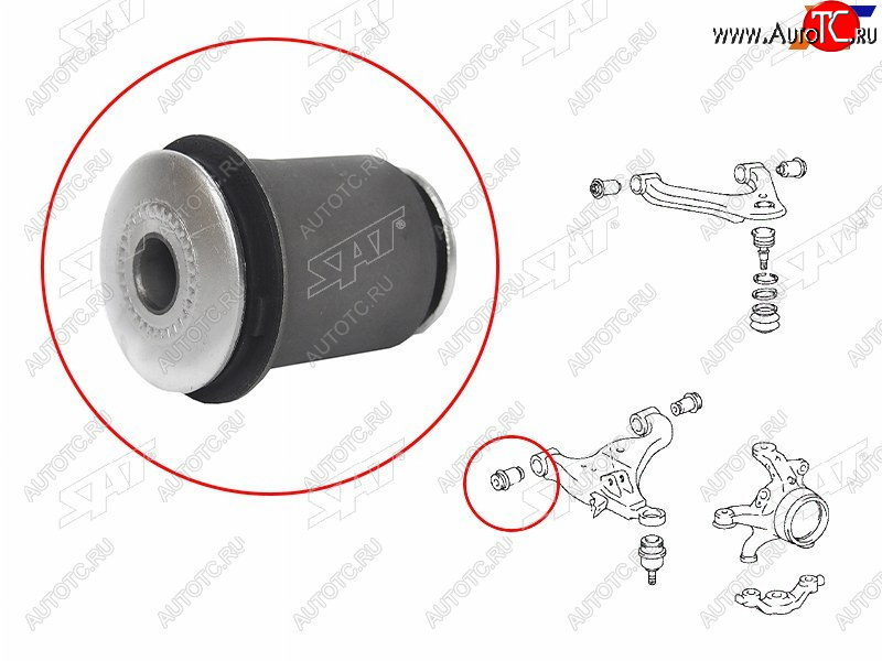 699 р. Сайлентблок Toyota Hilux Pick Up 04-20  Land Cruiser Prado (J120) 02-09  FJ Cruiser 05-18  Fortun SAT ST-48654-0K040  с доставкой в г. Майкоп