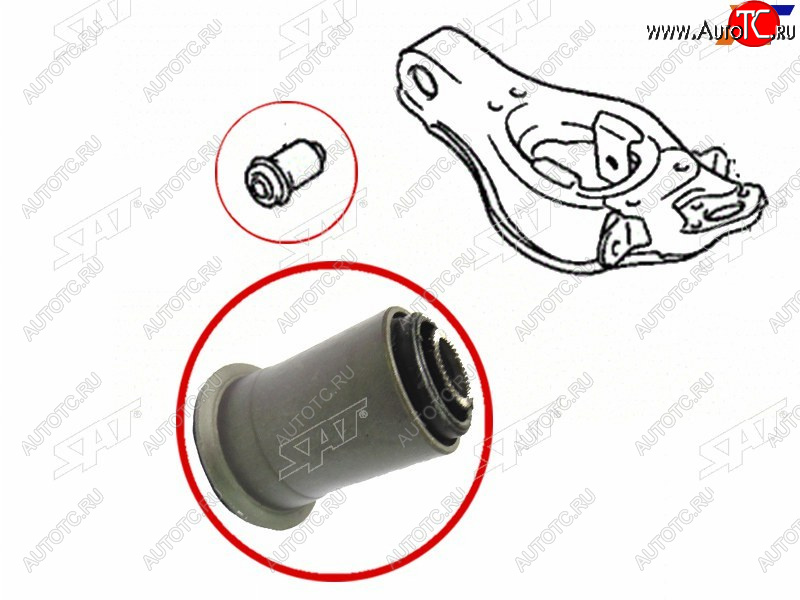 599 р. Сайлентблок Toyota Crown 87-99 (Снизу) SAT ST-48654-30030  с доставкой в г. Майкоп