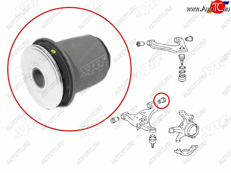 459 р. Сайлентблок Toyota Hilux Pick Up 04-20  Land Cruiser Prado (J120) 02-09  Noah 01-07  Voxy 01-07 SAT ST-48655-0K010  с доставкой в г. Майкоп