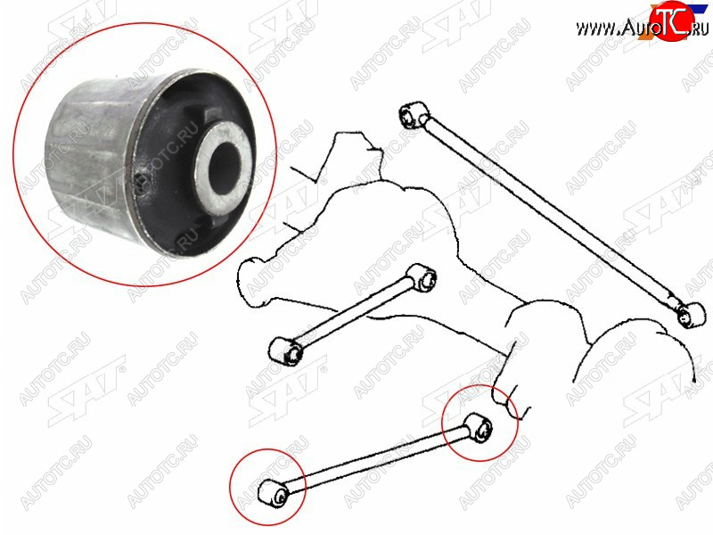 479 р. Сайлентблок Toyota Land Cruiser (J100) 98-07  Lexus LX 98-07  Toyota Land Cruiser Cygnus 98-07 (За SAT ST-48702-60100  с доставкой в г. Майкоп