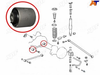 399 р. Сайлентблок Toyota Land Cruiser (J100) 98-07  Lexus LX 98-07  Toyota Land Cruiser Cygnus 98-07 SAT ST-48702-60090  с доставкой в г. Майкоп. Увеличить фотографию 1