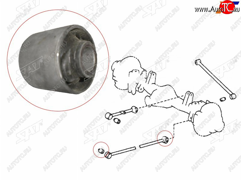 459 р. Сайлентблок Toyota Land Cruiser (J80) 89-97  Highlander 07-13 (Снизу Зад) SAT ST-48702-60040  с доставкой в г. Майкоп