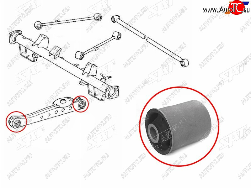 299 р. Сайлентблок Toyota Probox 02- SAT ST-48704-52010  с доставкой в г. Майкоп