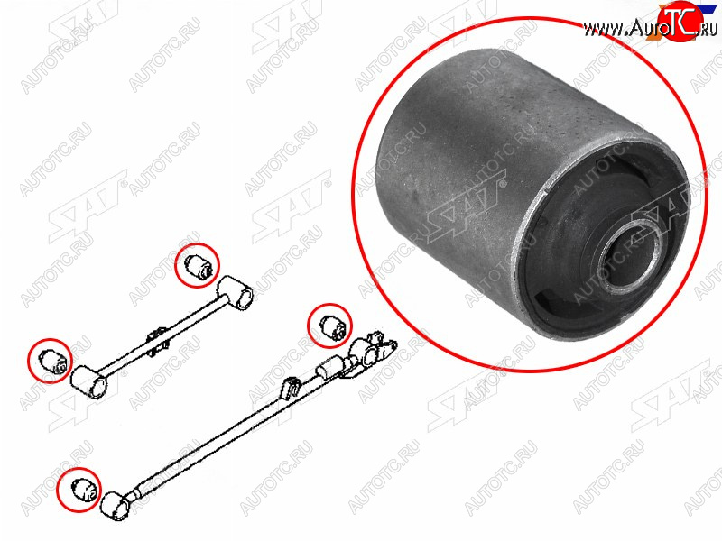 779 р. Сайлентблок нижнего RR продольного рычага TOYOTA RUSH 2006-2013 SAT ST-48704-B4010  с доставкой в г. Майкоп