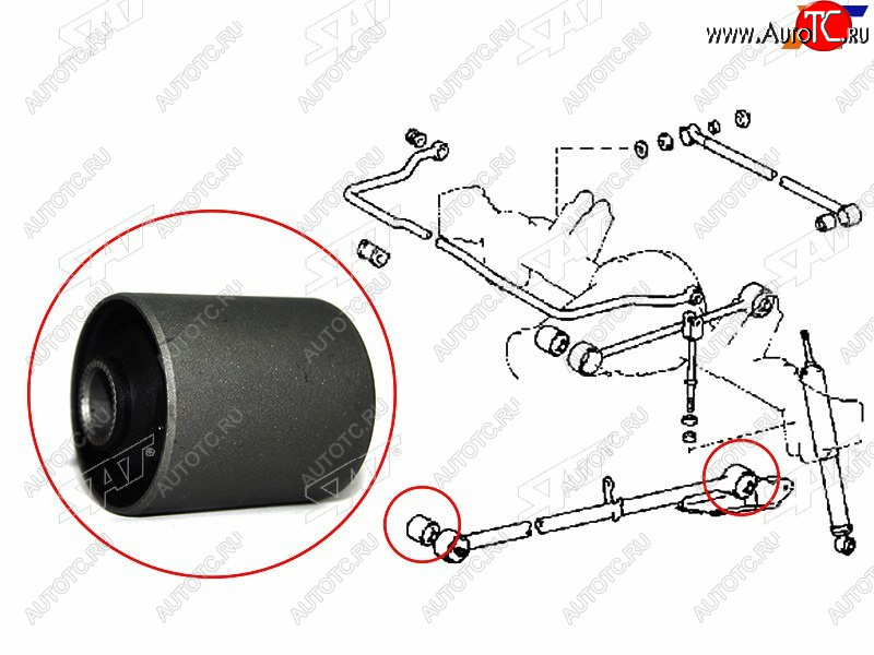 499 р. Сайлентблок Toyota Hiace 89-04  Lite Ace 92-96  Lite Ace Noah 96-01  Town Ace 92-96 SAT ST-48704-28010  с доставкой в г. Майкоп