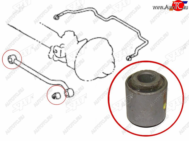 399 р. Сайлентблок Toyota Land Cruiser (J100,J80) 89-07  Land Cruiser Prado (J70) 87-96  Highlander 07-13 SAT ST-48706-60030  с доставкой в г. Майкоп