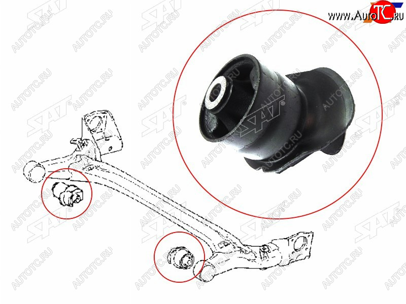1 199 р. Сайлентблок задней балки TOYOTA PREMIOALLION 01VISTAOPA 00- LH=RH SAT ST-48725-32280  с доставкой в г. Майкоп