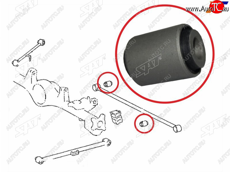 339 р. Сайлентблок Toyota Land Cruiser (J100) 98-07  Land Cruiser Prado (J120,J150) 02-20  Lexus GX 02-09 SAT ST-48725-35040  с доставкой в г. Майкоп
