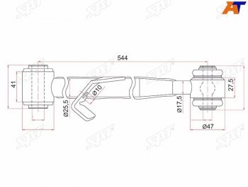 1 769 р. Тяга поперечная задней подвески нижняя TOYOTA RAV4 00-05CHERY TIGGO 06- LH SAT ST-48730-42020  с доставкой в г. Майкоп. Увеличить фотографию 1