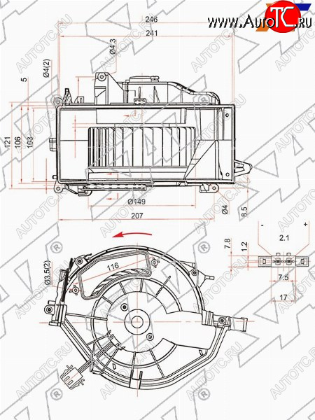 4 099 р. Мотор отопителя салона Audi A6 04-10  A6 allroad quattro 06-12  R8 06-16  RS6 08-10 SAT ST-4F0820020A  с доставкой в г. Майкоп