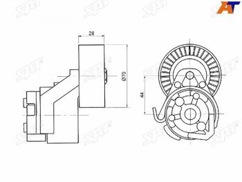 1 639 р. Натяжитель приводного ремня FIAT DUCATOIVECO DAILY 2,3 02- SAT ST-504086751  с доставкой в г. Майкоп. Увеличить фотографию 1