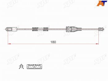 Трос ручника LH SAT  Opel Astra H универсал рестайлинг (2007-2015) (барабанные тормоза)