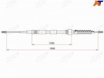 Трос ручного тормоза RH SAT Audi A3 8LA хэтчбэк 5 дв. рестайлинг (2000-2003) (дисковые тормоза)