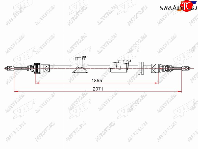 1 199 р. Трос ручного тормоза RH SAT Ford Mondeo Mk4,DG дорестайлинг, универсал (2007-2010)  с доставкой в г. Майкоп