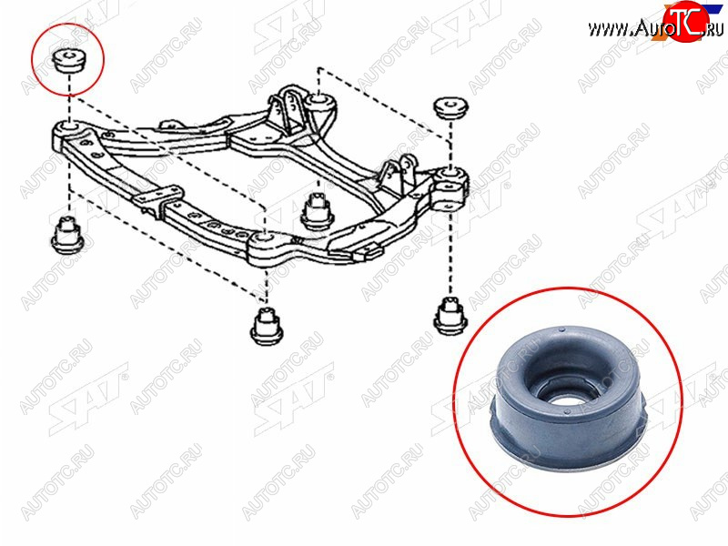 231 р. Сайлентблок Toyota Harrier (XU30) 03-13  Lexus RX 03-15  Toyota Highlander 00-07  Kluger V 00-07 SAT ST-52213-28020  с доставкой в г. Майкоп