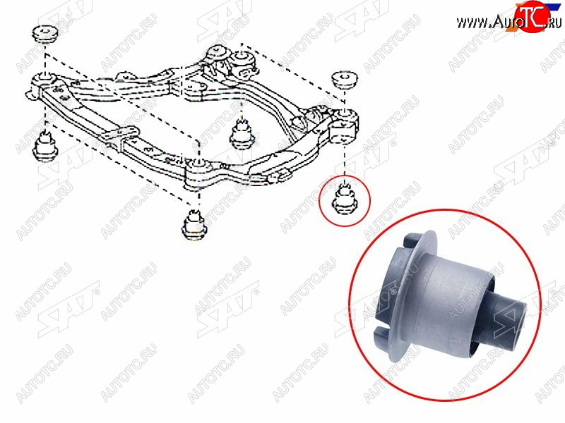 979 р. Сайлентблок Toyota Camry (XV40,XV50) 06-21  Lexus ES 06-18  Toyota Avalon 04-12  Camry UAEUSA 06 SAT ST-52217-33020  с доставкой в г. Майкоп