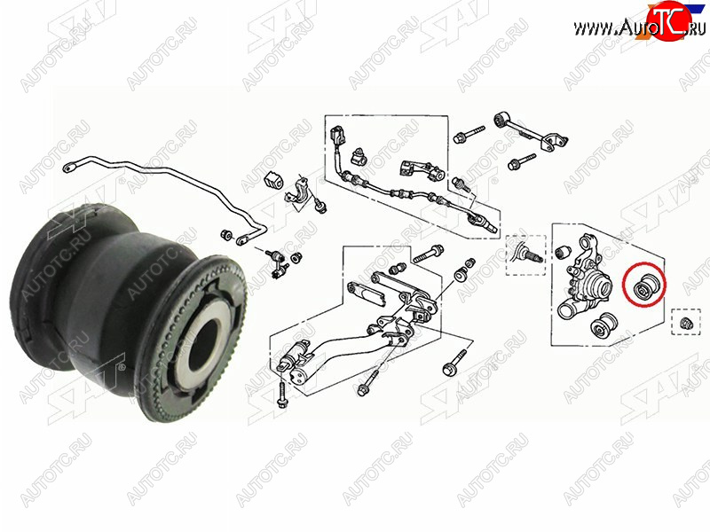 419 р. Сайлентблок Honda Civic 00-06  Civic Ferio 00-05  CR-V 01-06  Stream 00-06  Mazda 3 13-19  6 12 SAT ST-52366-S5A-024  с доставкой в г. Майкоп