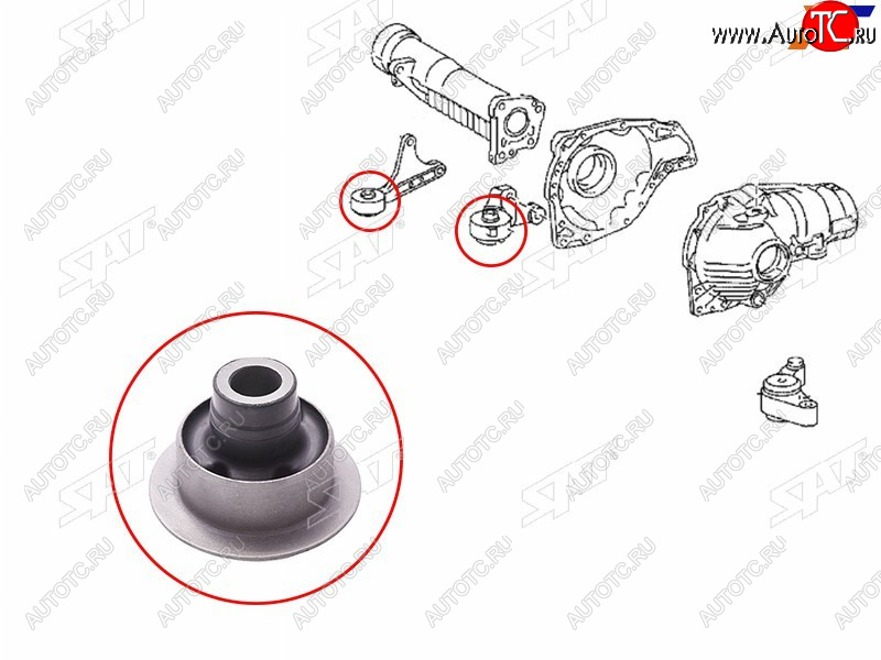 739 р. Сайлентблок правой опоры дифференциала TOYOTA LAND CRUISER 200LEXUS LX570460 07- SAT ST-52380-60080B  с доставкой в г. Майкоп