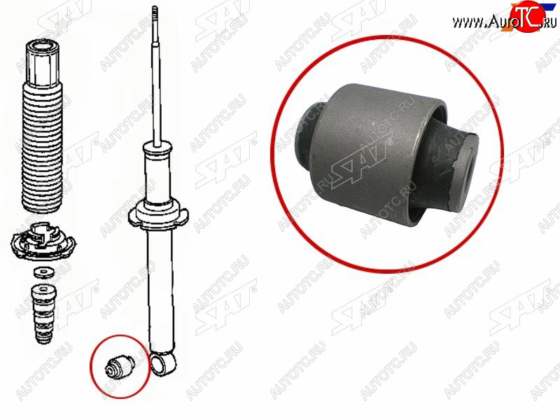 257 р. Сайлентблок Honda Accord 97-03  Avancier 99-03  Inspire 98-03  Saber 98-03 (Зад) SAT ST-52622-S84-A01  с доставкой в г. Майкоп