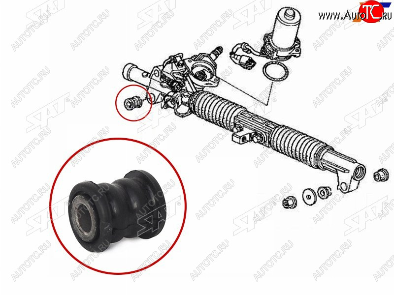 177 р. Втулка рулевой рейки Honda Civic 00-06  Civic Ferio 00-05  Fit 01-07  Mobilio 01-08 SAT ST-53010-S5S-000B  с доставкой в г. Майкоп