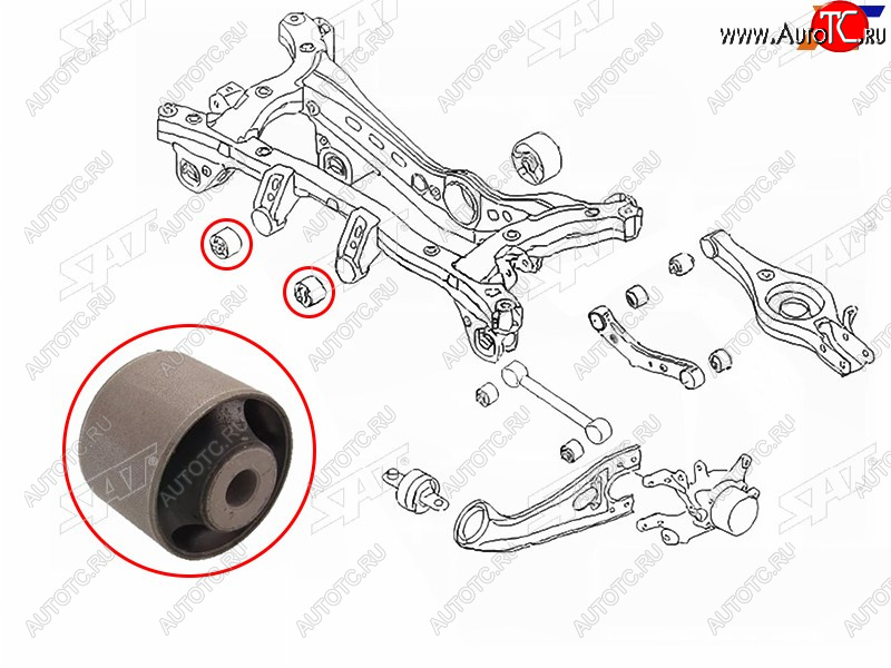 339 р. Сайлентблок заднего редуктора передний HYUNDAI TUCSON 15-SANTA FE 06-KIA SPORTAGE 15-              SAT ST-53912-2E200  с доставкой в г. Майкоп