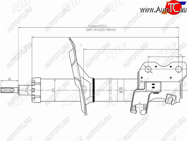 3 399 р. Стойка передняя LH SAT  Nissan Cefiro  A33 - Tino  с доставкой в г. Майкоп