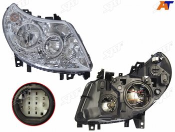 9 299 р. Фара правая (с электрокорректором, 8 контактов, белый разъем) SAT  Peugeot Boxer  250 (2006-2014)  с доставкой в г. Майкоп. Увеличить фотографию 3