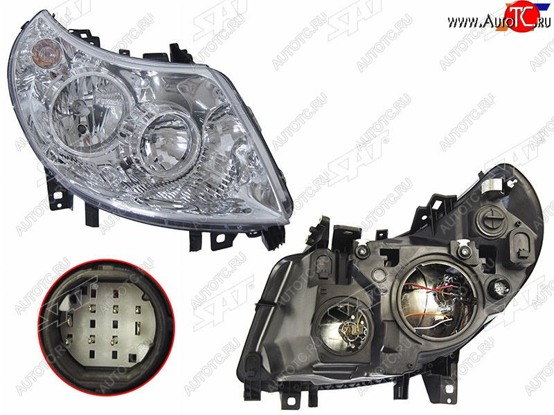 9 299 р. Фара правая (с электрокорректором, 8 контактов, белый разъем) SAT  Peugeot Boxer  250 (2006-2014)  с доставкой в г. Майкоп