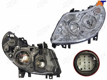 9 399 р. Фара левая (с электрокорректором, 8 контактов, белый разъем) SAT  Peugeot Boxer  250 (2006-2014)  с доставкой в г. Майкоп. Увеличить фотографию 2