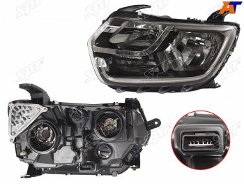 6 249 р. Фара левая SAT Renault Duster HM рестайлинг (2021-2024)  с доставкой в г. Майкоп. Увеличить фотографию 2