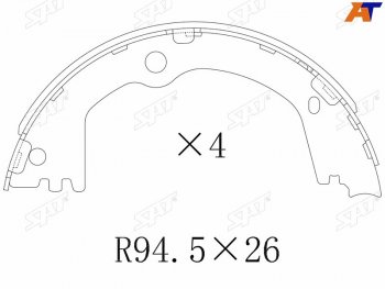 1 279 р. Колодки барабанные задние RH-LH SAT Hyundai Santa Fe TM дорестайлинг (2018-2021)  с доставкой в г. Майкоп. Увеличить фотографию 3