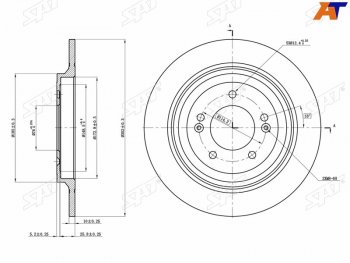 1 899 р. Диск тормозной передний Ø302mm SAT Hyundai Tucson TL дорестайлинг (2015-2018)  с доставкой в г. Майкоп. Увеличить фотографию 4