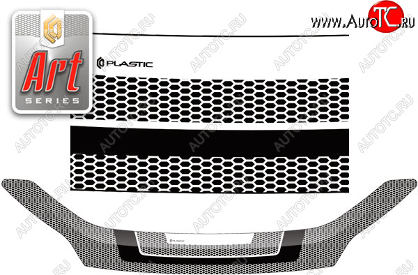 2 199 р. Дефлектор капота (LA300A, LA310A,LA360S) CA-Plastic  Daihatsu Mira e:S  LA350S,LA360S (2017-2025) (Серия Art черная)  с доставкой в г. Майкоп