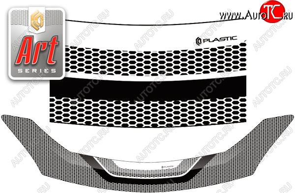 2 299 р. Дефлектор капота CA-Plastic  Toyota Ractis (2010-2016) (Серия Art черная)  с доставкой в г. Майкоп