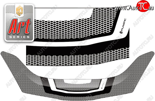 2 479 р. Дефлектор капота CA-Plastic  Honda Fit ( GE,  2) (2007-2014) дорестайлинг, GE 1-ый рестайлинг, GE 2-ой рестайлинг (серия ART графит)  с доставкой в г. Майкоп