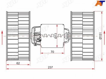 3 699 р. Мотор отопителя салона BMW 5-Series 88-96  7-Series 86-94  8-Series 89-99 SAT ST-64111374377  с доставкой в г. Майкоп. Увеличить фотографию 1