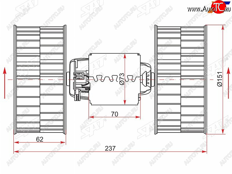 3 699 р. Мотор отопителя салона BMW 5-Series 88-96  7-Series 86-94  8-Series 89-99 SAT ST-64111374377  с доставкой в г. Майкоп
