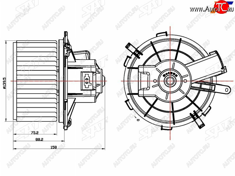 2 299 р. Мотор отопителя салона Peugeot Boxer 06-  Fiat Ducato 06-14 SAT ST-6441Y2  с доставкой в г. Майкоп