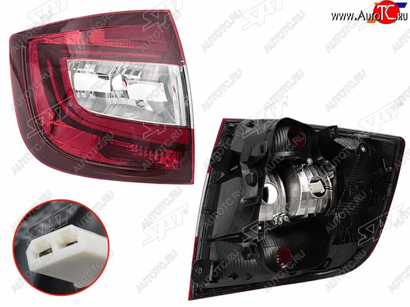 9 849 р. Фонарь задний левый (LED) SAT  Skoda Rapid  NH3 (2017-2020) рестайлинг лифтбэк  с доставкой в г. Майкоп