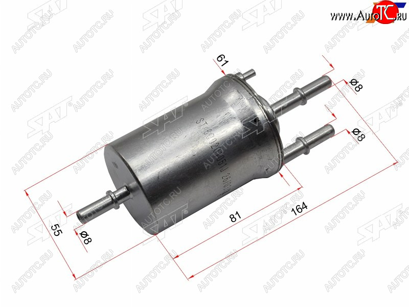 999 р. Фильтр топливный 4 bar VW POLO 01-JETTA 1.6 05-SKODA FABIA 01-OCTAVIA 04-13RAPID 12- SAT ST-6Q0201051J  с доставкой в г. Майкоп