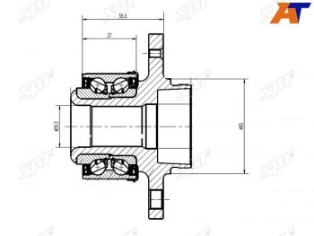 2 599 р. Ступичный узел перед AUDI A1A2SKODA FABIAVW POLO 02- SAT ST-6R0407621A  с доставкой в г. Майкоп. Увеличить фотографию 2