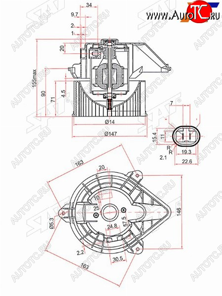 5 199 р. Мотор отопителя салона Nissan Primastar 02-14  Opel Vivaro 01-14  Renault Trafic 01-14 SAT ST-7701050310  с доставкой в г. Майкоп