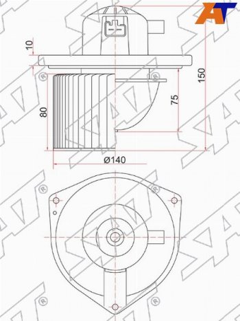 2 159 р. Мотор отопителя салона Mitsubishi ASX 10-20  Galant 03-12  Lancer 07-17  Outlander 05-12  Citroe SAT ST-7802A017  с доставкой в г. Майкоп. Увеличить фотографию 1