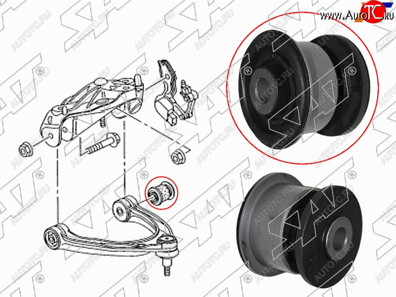 439 р. Сайлентблок Audi Q7 05-15  Volkswagen Touareg 02-18  Porsche Cayenne 02-10  Panamera 09-16 SAT ST-7L0407077  с доставкой в г. Майкоп