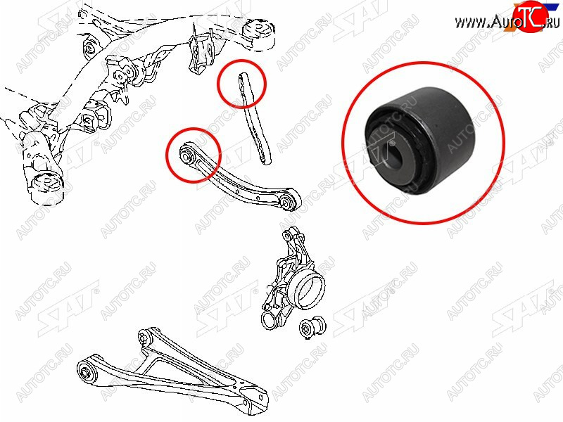 449 р. Сайлентблок Audi Q7 05-15  Volkswagen Touareg 02-18 SAT ST-7L0505398B  с доставкой в г. Майкоп