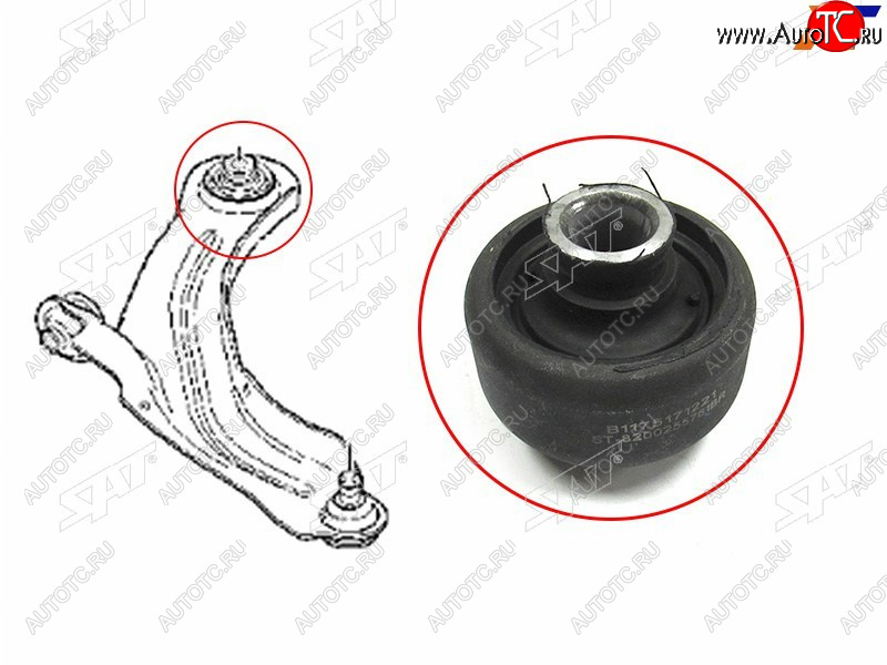 499 р. Сайлентблок переднего рычага задний RENAULT MEGANE II 03-KANGOO 09-12CLIO IV 12- SAT ST-8200255761BR  с доставкой в г. Майкоп