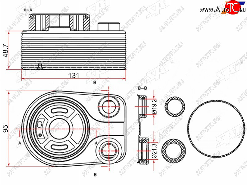 3 889 р. Радиатор масляный NISSAN QASHQAI 07-RENAULT CAPTUR 13-DUSTER 10-KANGOO 08- SAT ST-8200606297  с доставкой в г. Майкоп