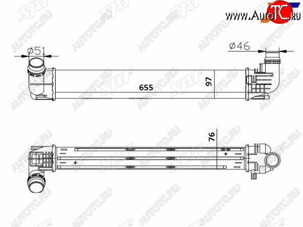 5 399 р. Интеркулер RENAULT DUSTER 1.5D 10- SAT ST-8200880552  с доставкой в г. Майкоп